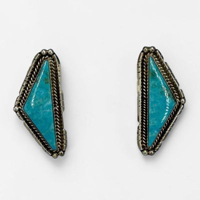 Frank Yazzie Navajo Sterling & Turquoise Earrings