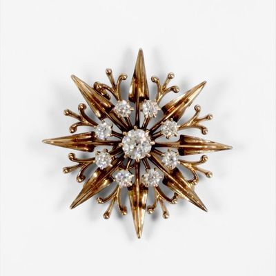 Antique 14K Gold & Diamond Pendant/Brooch