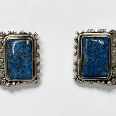 Native American Sterling Silver & Lapis Lazuli Earrings