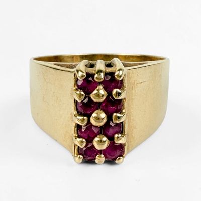 14K Yellow Gold & Ruby Ladies Ring