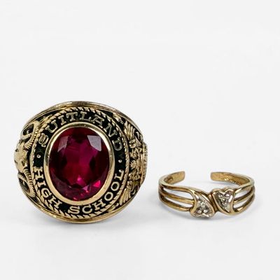 (2) 10K Yellow Gold Rings