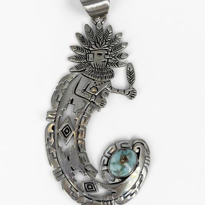 Fred Charley Sterling Silver & Turquoise Pendant