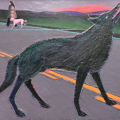 Pink "Fragrant Fur" Oil on Canvas