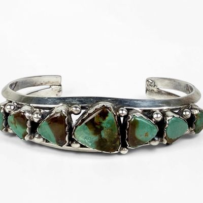 Navajo Sterling Silver & Turquoise Cuff