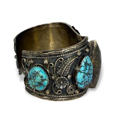 Cecil Sanders Navajo Silver & Turquoise Watch Cuff
