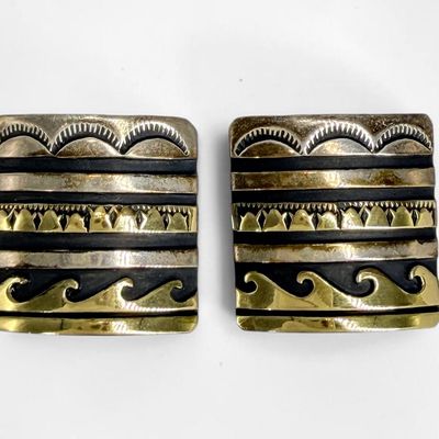 T & R Singer Sterling Navajo Earrings