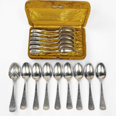 (15) Hand-Engraved Sterling Spoons