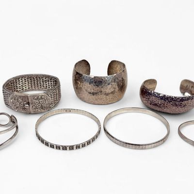 Group of (7) Sterling Bracelets
