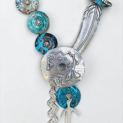 Mary & Doug Hancock Sterling Silver Turquoise Necklace