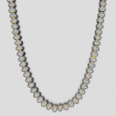 Navajo-Style Sterling Silver Beaded Necklace