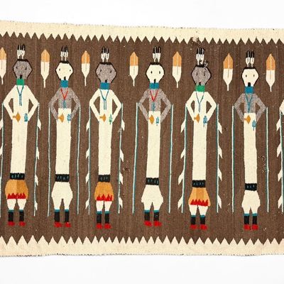 Handwoven Navajo Yei Wool Rug