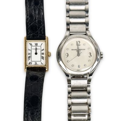 (2) Baume & Mercier "Ilea" Stainless & 14K Gold Ladies Watches