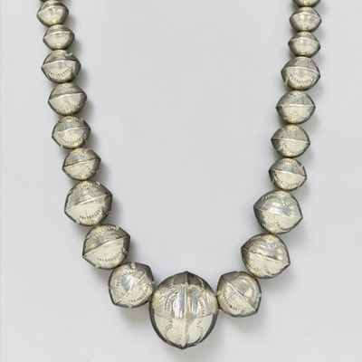 Vintage Navajo Pearl Silver Necklace
