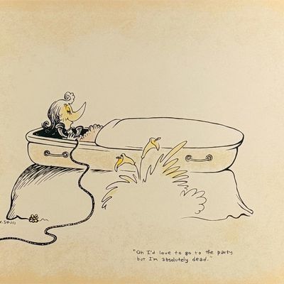 Dr Seuss "Oh, I'd Love to Go to the Party" Serigraph