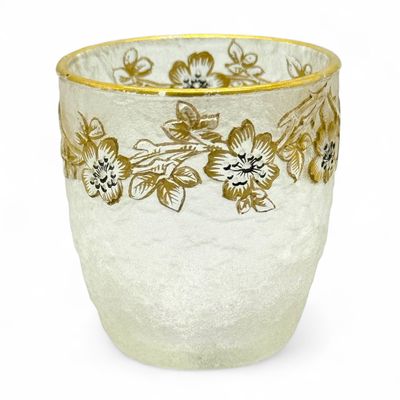 Daum Nancy Gold Gilded Frosted Glass Cup