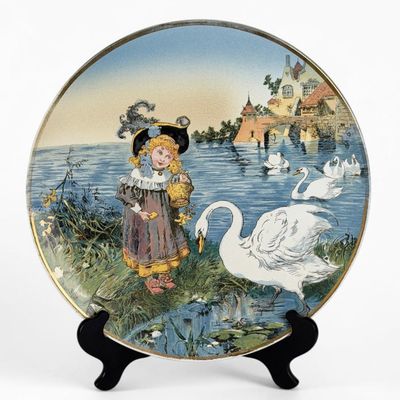 Villeroy & Boch Mettlach 'Young Girl & Swans' Charger Plate