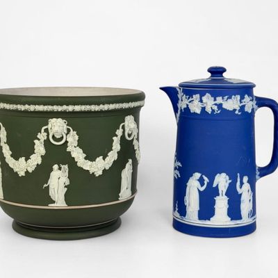 (2) Wedgwood Jasperware Cameo Vessels