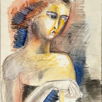 Jean Dufy "Au Spectacle" Gouache & Graphite on Paper