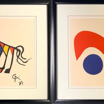 Pair of Alexander Calder Braniff Airlines Lithographs