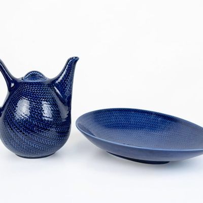 Hertha Bengtson For Rorstrand Porcelain Tea Pot & Dish