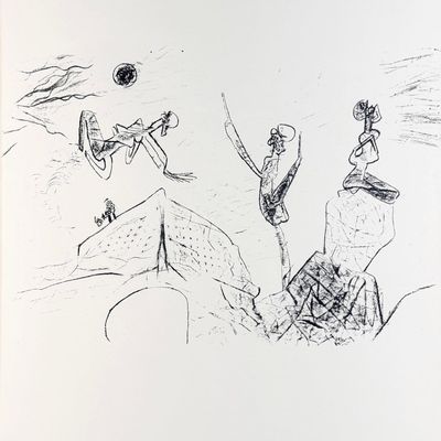 Roberto Matta 'Biomorphic Vitreurs Figures' Lithograph