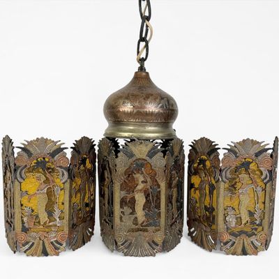 Egyptian Revival Style Wall Sconces & Chandelier