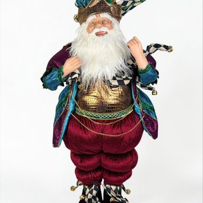 MacKenzie Childs Jester Jeweled Courtly Check St. Nick Figurine