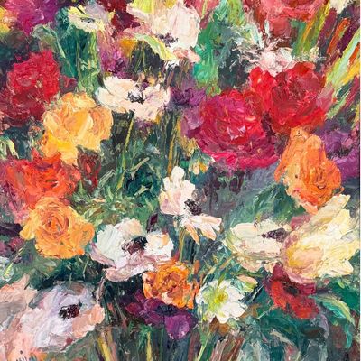 Henrietta Milan 'Spring Florals' Oil on Canvas