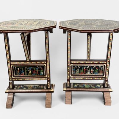 Pair of Egyptian Octagonal Inlaid Tables