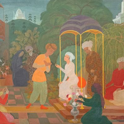 Paul Tanner 'Indian Wedding' Gouache on Board