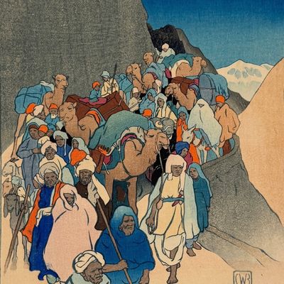Charles Bartlett "Khyber Pass" Woodblock Print