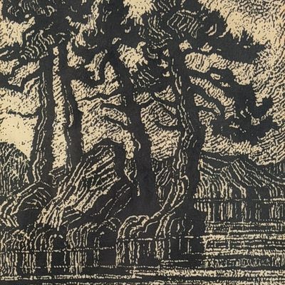 Birgir Sandzen "A Mountain Lake" Woodcut Print