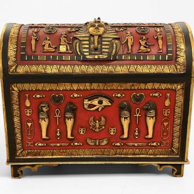 Egyptian Pharaoh Themed Wood Chest