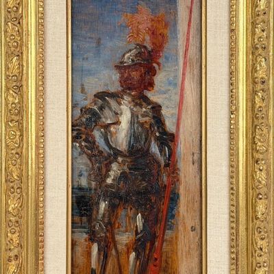 Felix Ziem "Un Chevalier" Oil on Panel