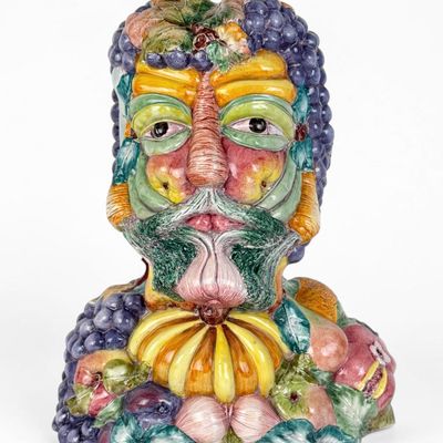 After Giuseppe Arcimboldo Italian Ceramic Bust