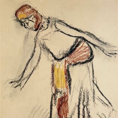 Edgar Degas "Oriental Dancer from Dance Drawings" Etching
