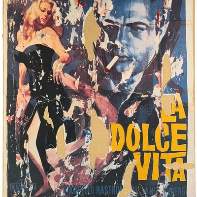 Mimmo Rotella "La Dolce Vita" Decollage