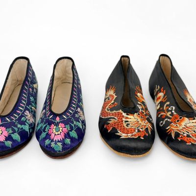 (2) Pairs of Chinese Silk Shoes