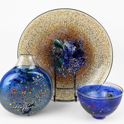 (3) Kosta Boda Art Glass Dishes