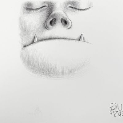 Emil Ferris Original 'Monster' Graphite on Paper