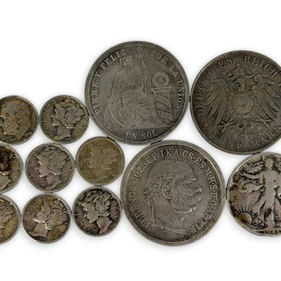 Sale Photo Thumbnail #209: Group of US & Foreign Silver Coins
