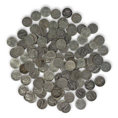 Sale Photo Thumbnail #201: Approx (114) Silver Dimes