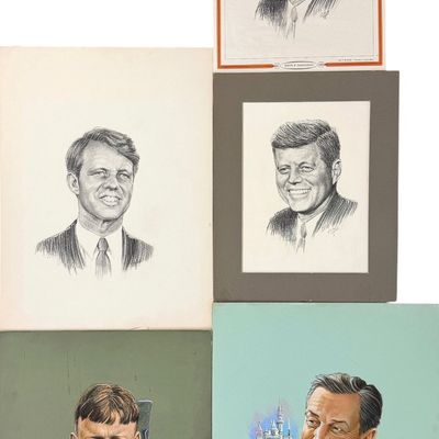 Sale Photo Thumbnail #113: (4) Gale Hendrickson Portrait Sketches