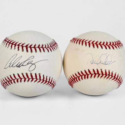 (2) Signed Derek Jeter & Alex Rodriguez Baseballs (A)