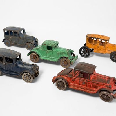 Sale Photo Thumbnail #151: (5) Antique Cast Iron Toy Cars (B)