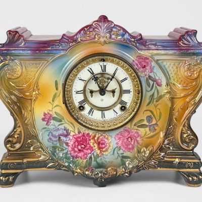 Sale Photo Thumbnail #188: Ansonia "La Vinda" Procelain Mantel Clock