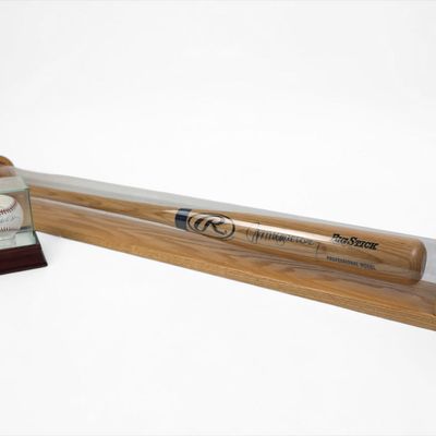 Signed Ryan Sandberg Baseball Bat and Ball
