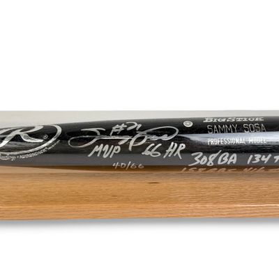 Signed Sammy Sosa Rawlings Big Stick Bat