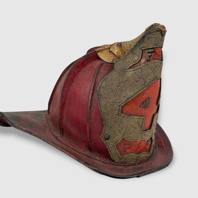 Sale Photo Thumbnail #118: Antique Leather Firemans Helmet