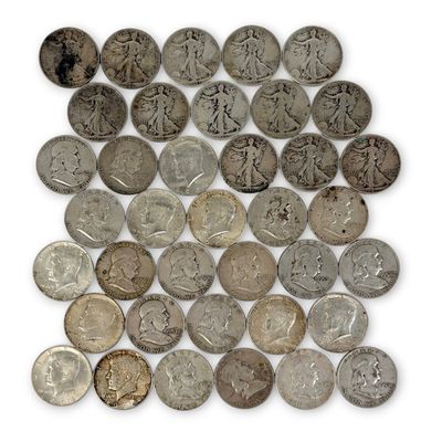 Sale Photo Thumbnail #198: (38) Silver Half Dollars